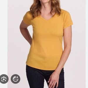 Woolx Mia V-Neck Tee Yellow